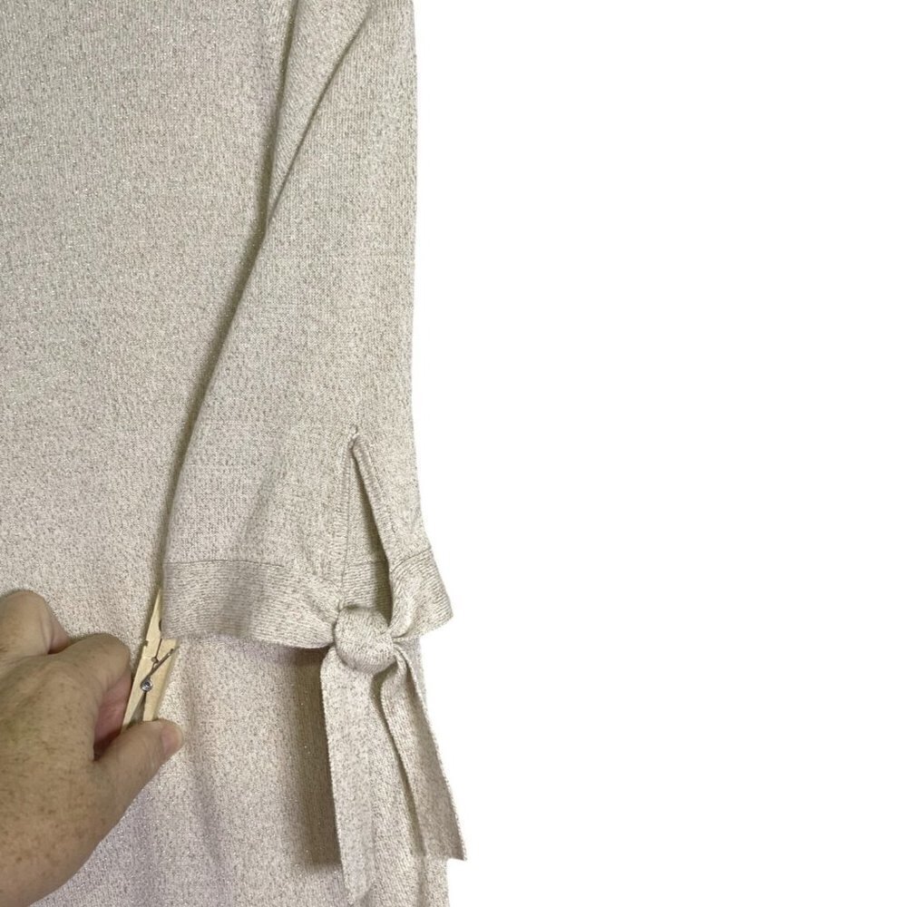 WOMEN'S Talbots Gold Shimmer Sweather with Sleeve Ties Size XS - Picture 3 of 4